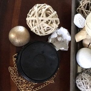 MCM vintage crossbody mini round bag w/gold chain